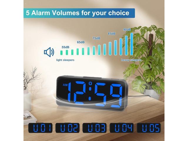Peakeep Small Digital Alarm Clock Plug in for Bedrooms Bedside, Tiny Electric Clock Large Big Numbers Display with Battery Backup for Desk Table, 6...
