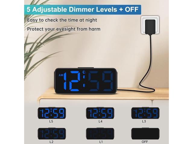 Peakeep Small Digital Alarm Clock Plug in for Bedrooms Bedside, Tiny Electric Clock Large Big Numbers Display with Battery Backup for Desk Table, 6...