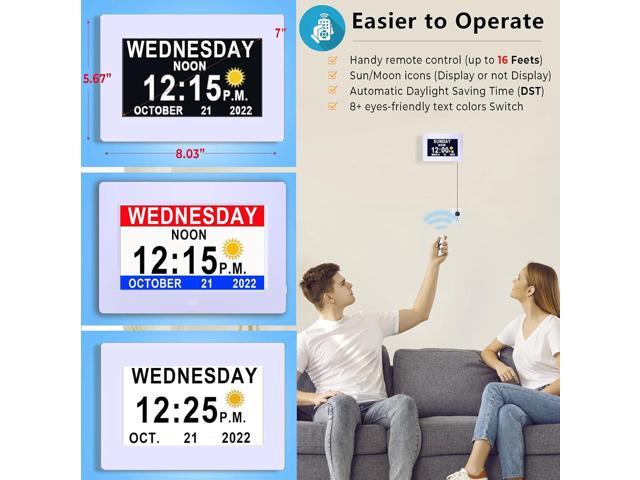 MASSII 2025 New 19 Alarms Digital Clock with Loud Voice Talking Time, Auto DST, 20 Custom Reminders, 10-Level Dimmer, Sleep Trainer, Day Date...