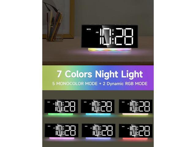 Cadmos Extra Loud Alarm Clock for Heavy Sleepers Adults,Teens,Kids,Rainbow Clock for Bedrooms,Small Bedside Digital Clock with Large Display,7...