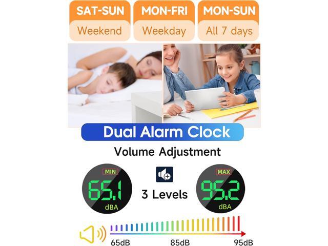 Cadmos Extra Loud Alarm Clock for Heavy Sleepers Adults,Teens,Kids,Rainbow Clock for Bedrooms,Small Bedside Digital Clock with Large Display,7...