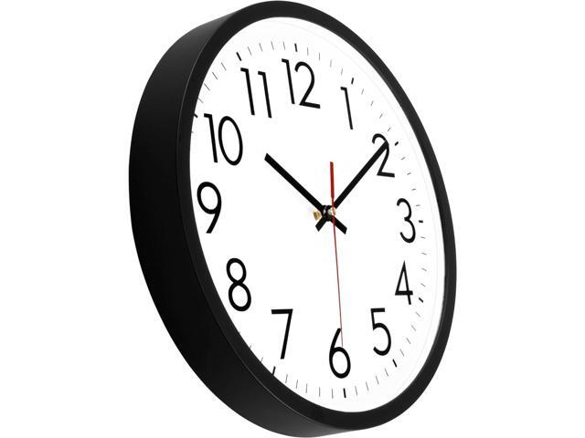 Lumuasky 4 Pack Black Wall Clock,12 Inch Silent Battery Operated Non Ticking Quartz Round Analog Classic Clock Modern Design for Home Office...