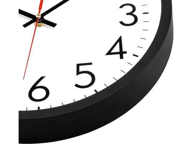 Lumuasky 4 Pack Black Wall Clock,12 Inch Silent Battery Operated Non Ticking Quartz Round Analog Classic Clock Modern Design for Home Office...