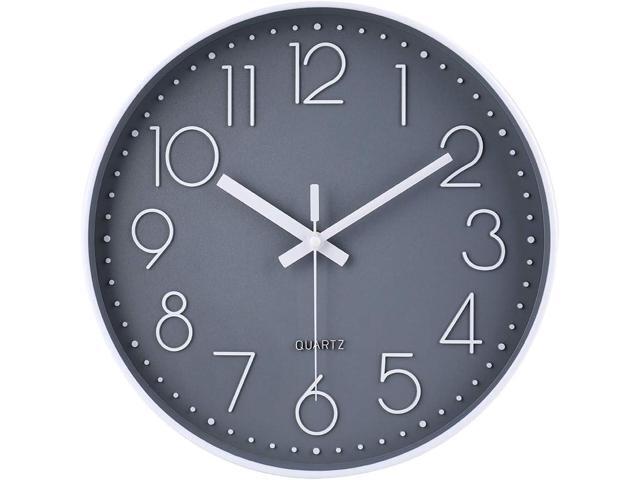 jomparis Wall Clock 12 Inch Non-Ticking Silent Battery Operated Round Wall Clock Modern Elegant Simple Style Decor Clock for...