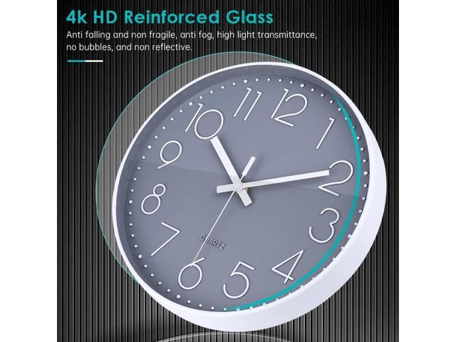 jomparis Wall Clock 12 Inch Non-Ticking Silent Battery Operated Round Wall Clock Modern Elegant Simple Style Decor Clock for...