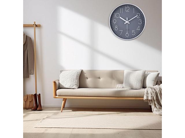 jomparis Wall Clock 12 Inch Non-Ticking Silent Battery Operated Round Wall Clock Modern Elegant Simple Style Decor Clock for...