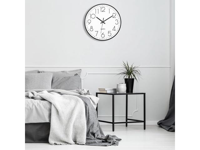 Lumuasky 4 Pack Wall Clock,12 Inch Silent Battery Operated Non Ticking Quartz Round Analog Classic Clock Modern Design for Home Office Classroom...