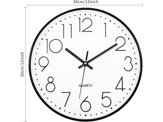 Lumuasky 4 Pack Wall Clock,12 Inch Silent Battery Operated Non Ticking Quartz Round Analog Classic Clock Modern Design for Home Office Classroom...