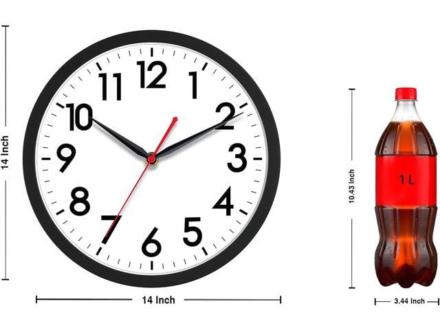 AKCISOT 14 Inch Wall Clock Silent Non-Ticking Modern Wall Clocks Battery Operated - Analog Classic Clock for Office, Home, Bathroom, Kitchen,...