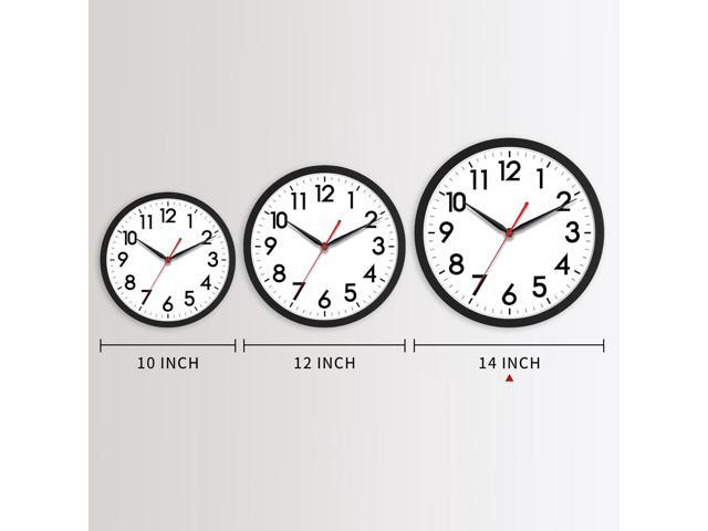 AKCISOT 14 Inch Wall Clock Silent Non-Ticking Modern Wall Clocks Battery Operated - Analog Classic Clock for Office, Home, Bathroom, Kitchen,...