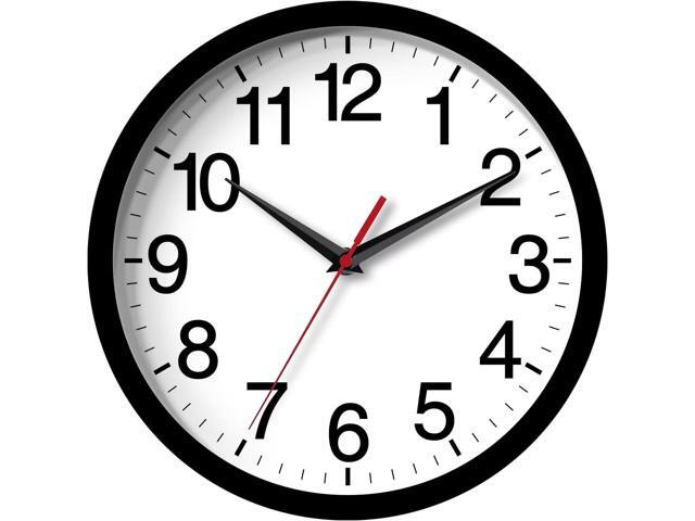 12 Inch Wall Clock Modern Battery Operated Silent Non Ticking Analog for Bedroom Office Living Room Home Kitchen Bathroom(Black)