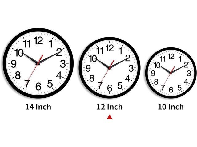 12 Inch Wall Clock Modern Battery Operated Silent Non Ticking Analog for Bedroom Office Living Room Home Kitchen Bathroom(Black)
