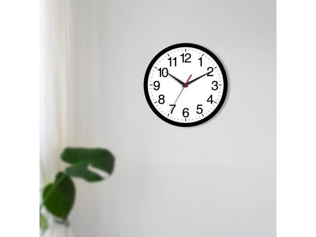 12 Inch Wall Clock Modern Battery Operated Silent Non Ticking Analog for Bedroom Office Living Room Home Kitchen Bathroom(Black)