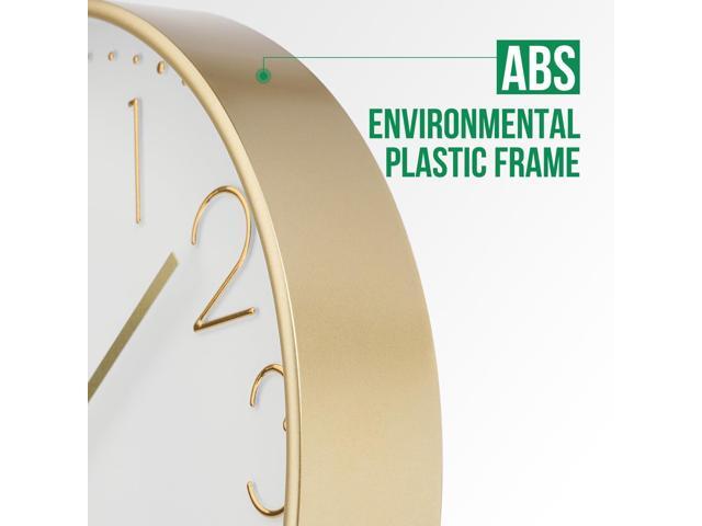 Wall Clock 12 Inch Non-Ticking Silent Modern Simple Style Round Decor Clock Gold Stereoscopic Dial Quartz Wall Clocks for Home/Office/School/Living...