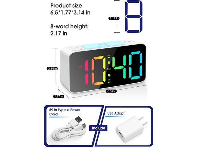 Cadmos Super Loud Alarm Clock for Heavy Sleepers Adults,Digital Clock with 7 Color NightLight,Adjustable Volume,USB Charger,Small Clocks for...