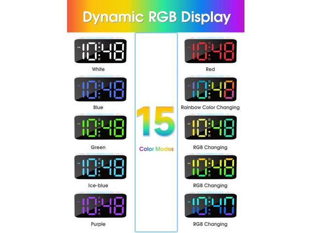 Cadmos Super Loud Alarm Clock for Heavy Sleepers Adults,Digital Clock with 7 Color NightLight,Adjustable Volume,USB Charger,Small Clocks for...