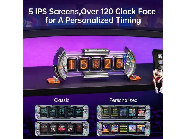 Divoom Times Gate - Cyberpunk Gaming Setup Digital Alarm Clock, Smart APP, WiFi Connect, RGB LED Display, Personalized Financial & Bitcoin...