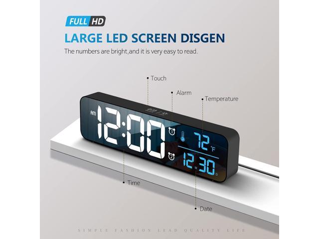 Digital Clock, Clock for Bedroom, Digital Wall Clock, Clocks for Living Room Decor, Desk Clock, Table Clock, Digital Clock Large Display, Smart...