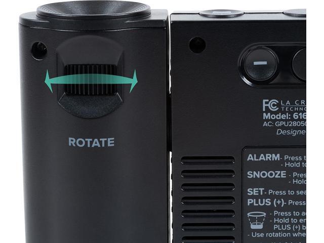 La Crosse Technology 616-41667-INT Black Atomic Projection Alarm Clock with Temperature