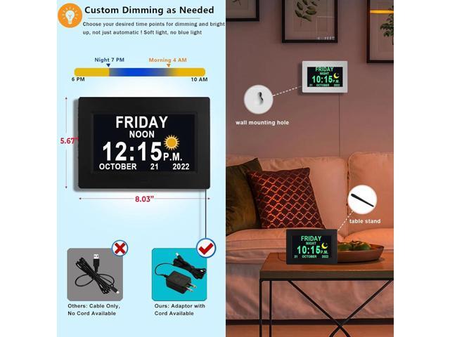 MASSII Digital Clock Voice-Talking Date and Time, 20 Alarms Custom Reminder, Large Numbers, Auto DST, Night Dimmer, Sleep Trainer Calendar Clock...