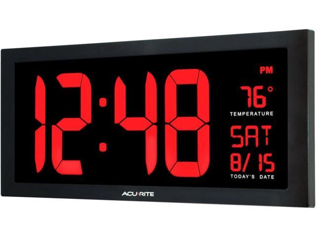 AcuRite 75100C 18-Inch Large Led Clock with Indoor Temperature