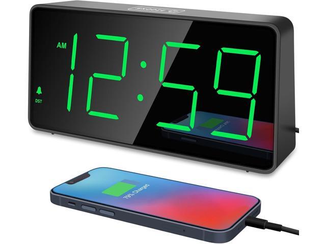 Peakeep Digital Clock, Alarm Clock for Bedrooms with USB Charger Port - Large Big Numbers 5 Brightness for Seniors, Battery Backup, Loud Alarm 5...