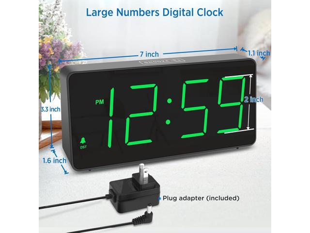 Peakeep Digital Clock, Alarm Clock for Bedrooms with USB Charger Port - Large Big Numbers 5 Brightness for Seniors, Battery Backup, Loud Alarm 5...
