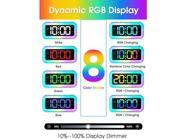 Cadmos Loud Alarm Clock for Bedrooms with Dynamic RGB Night Light,Heavy Sleepers Adults,Dual Alarm,Dimmer,USB Charger,Small Bedside Digital Clock...
