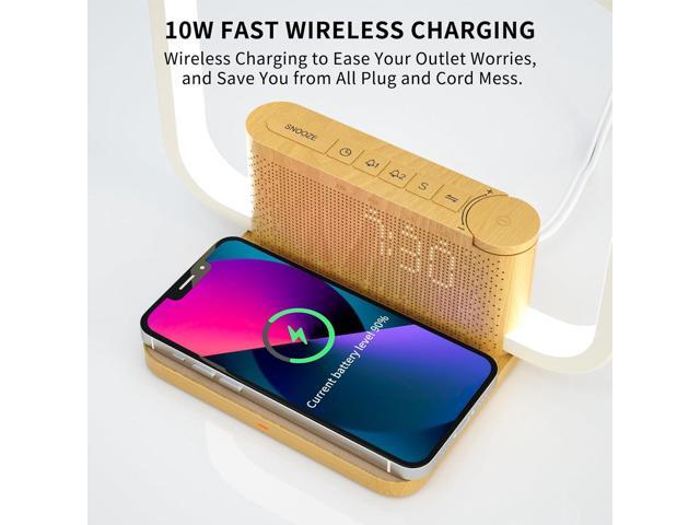 Sunrise Alarm Clock with Wireless Charging Desk Touch Lamp 3 Level Dimmable Wake-up Light Bedside Lamps for Bedroom Living Room,Sunrise Lamp with...