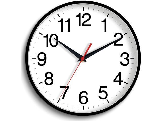 16 Inch Wall Clock Modern Battery Operated Silent Non Ticking Large Analog Clock for Living Room Office Home Bedroom Kitchen Bathroom(Black)