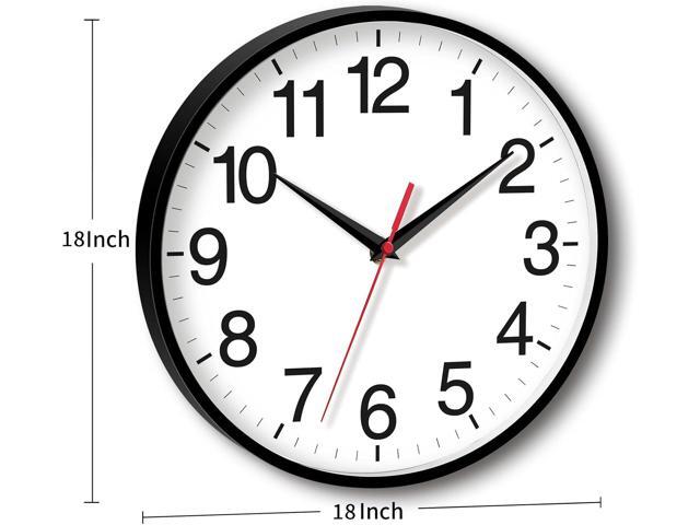 18 Inch Wall Clock, Modern Battery Operated Wall Clocks, Silent Non Ticking Large Analog Clock for Living Room, Office, Home, Bedroom, Kitchen,...