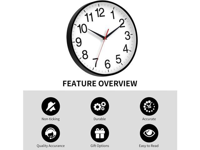 18 Inch Wall Clock, Modern Battery Operated Wall Clocks, Silent Non Ticking Large Analog Clock for Living Room, Office, Home, Bedroom, Kitchen,...