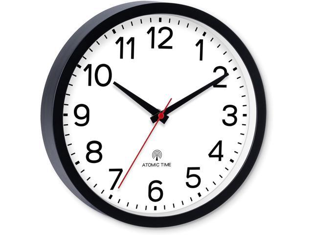 AKCISOT Atomic 10 Inch Wall Clock Analog Clocks for Indoor Kitchen, Battery Operated Clock for Bedroom Office Classroom Living Room(Black)