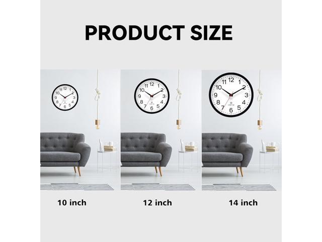 AKCISOT Atomic 10 Inch Wall Clock Analog Clocks for Indoor Kitchen, Battery Operated Clock for Bedroom Office Classroom Living Room(Black)