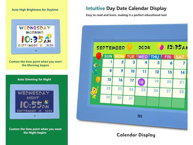 MASSII 2025 Digital Teaching Clock Talking Time, 24 Alarms Custom Reminders, Checklist to-Do List, Auto DST & Calendar Display, Sleep Trainer, Easy...
