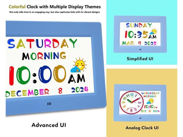 MASSII 2025 Digital Teaching Clock Talking Time, 24 Alarms Custom Reminders, Checklist to-Do List, Auto DST & Calendar Display, Sleep Trainer, Easy...