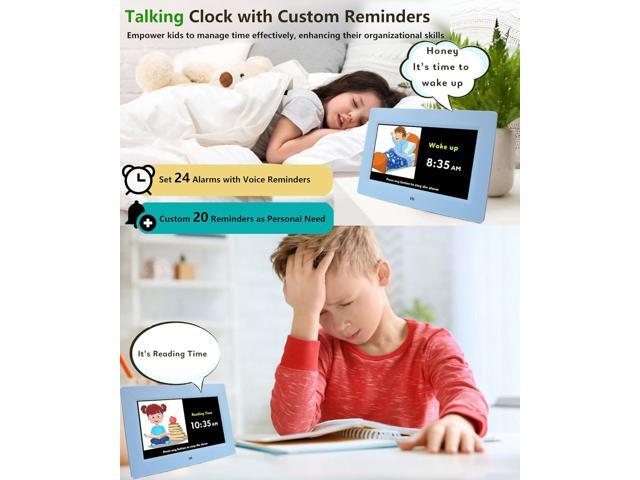 MASSII 2025 Digital Teaching Clock Talking Time, 24 Alarms Custom Reminders, Checklist to-Do List, Auto DST & Calendar Display, Sleep Trainer, Easy...