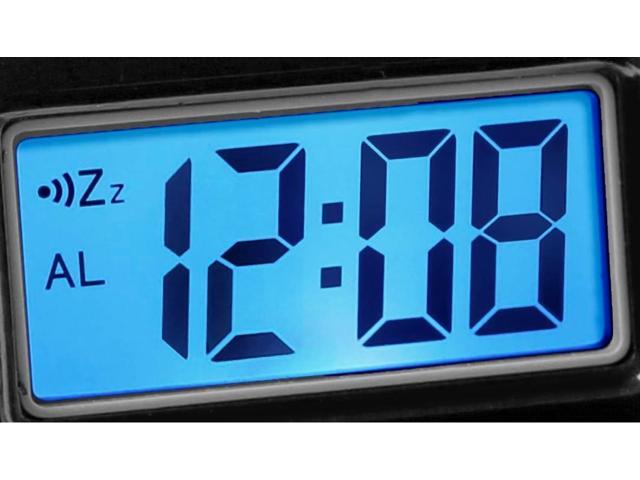Westclox LCD Digital Bedside Alarm Clock with Blue Backlit Display and Snooze Function, Battery Operated, (Black, 3-Inch)