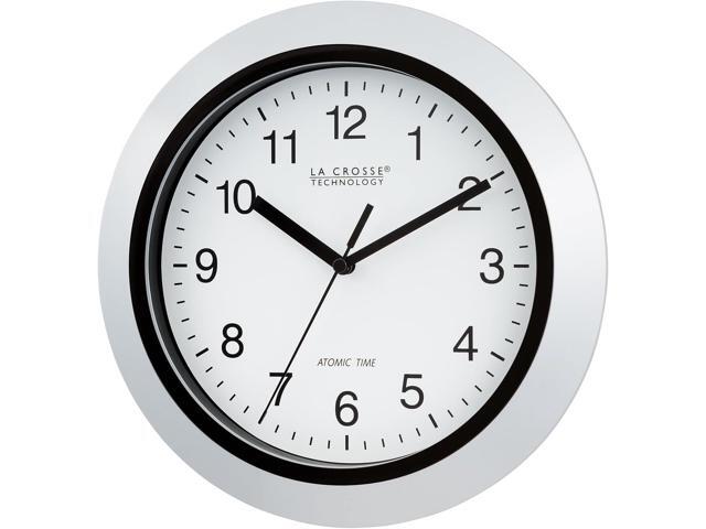 La Crosse Technology WT-3102S Atomic Analog Wall Clock, 10', Silver