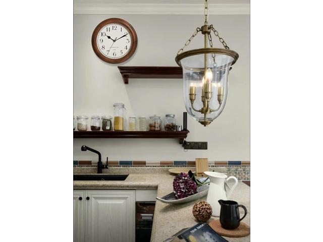Wooden Wall Clock with Retro Design, 11 Inches Round Wall Clocks Battery Operated Silent Non-Ticking, Big Arabic Numerals, for Kitchen Living Room...