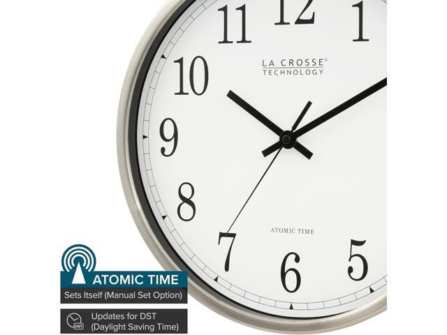 La Crosse Technology 12 Inch Atomic Analog Wall Clock, Aluminum (WT-3126B)
