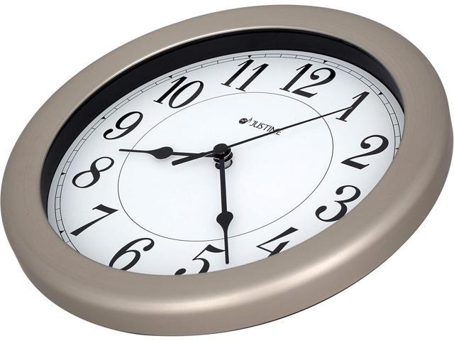 JUSTIME 8.5 inch Water Resistant Wall Clock for Bathroom Clock for Wall Decor Small Space Kitchen Clocks Office Boat RV Silent Wall Clock Non Ticking