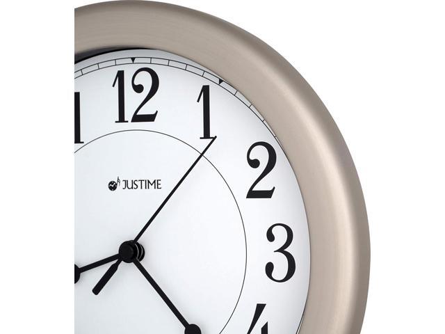 JUSTIME 8.5 inch Water Resistant Wall Clock for Bathroom Clock for Wall Decor Small Space Kitchen Clocks Office Boat RV Silent Wall Clock Non Ticking