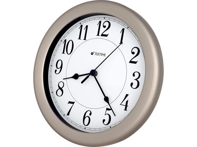 JUSTIME 8.5 inch Water Resistant Wall Clock for Bathroom Clock for Wall Decor Small Space Kitchen Clocks Office Boat RV Silent Wall Clock Non Ticking