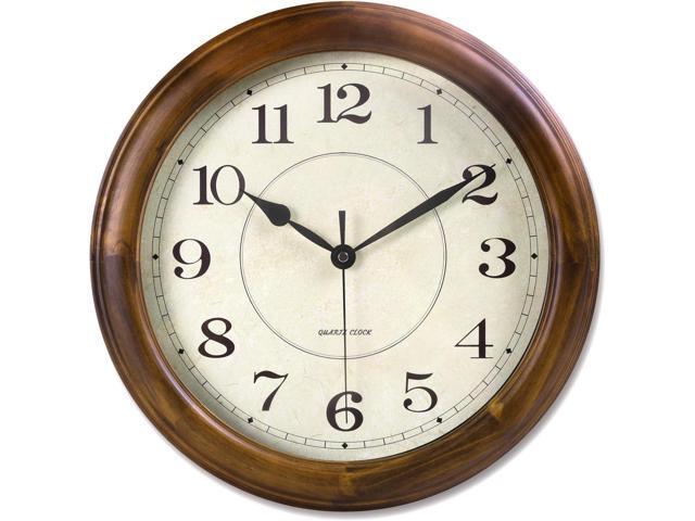 Kesin Wall Clock Wood 14 Inch Silent Wall Clocks Large Decorative Battery Operated Non Ticking Analog Retro Clock for Living Room, Kitchen, Bedroom