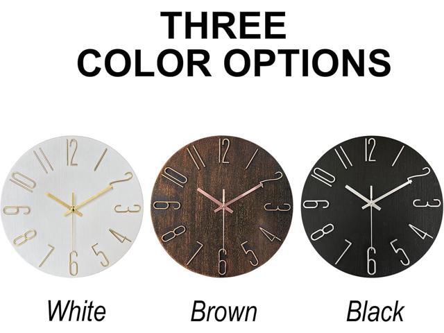 AIRUIFU Wall Clock 12 Inch Silent Non-Ticking Modern Clocks Battery Operated - Analog Small Classic for Office, Home, Bathroom, Kitchen, Bedroom,...