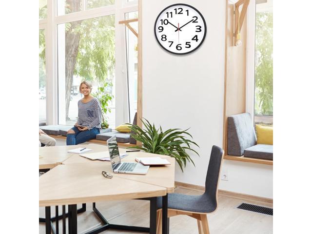 Wall Clock 12 Inch Silent Non-Ticking Big Numbers Easy to Read Wall Clocks Decorative for Office School Bedroom Home