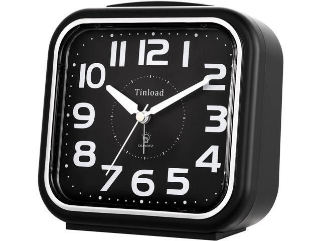 5.5' Large Analog Alarm Clock Silent Non Ticking, Gentle Wake, Beep Sounds, Increasing Volume, Battery Operated Snooze and Manual Light, Easy Set,...