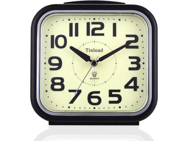 5.5' Large Analog Alarm Clock Silent Non Ticking, Glow in Dark dial, Gentle Wake, Beep Sounds, Increasing Volume, Battery Operated Snooze and...