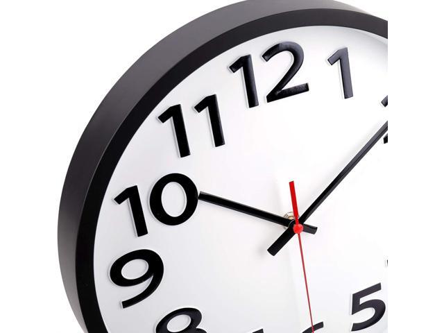 Wall Clock 12 Inch Silent Non-Ticking Big Numbers Easy to Read Wall Clocks Decorative for Office School Bedroom Home